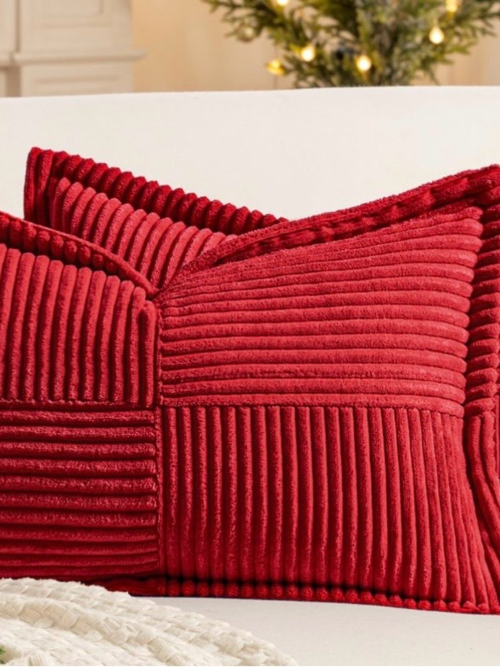 New 12x20 Inch Set Of 2 Red Boho Accent Throw Pillow covers  #1047